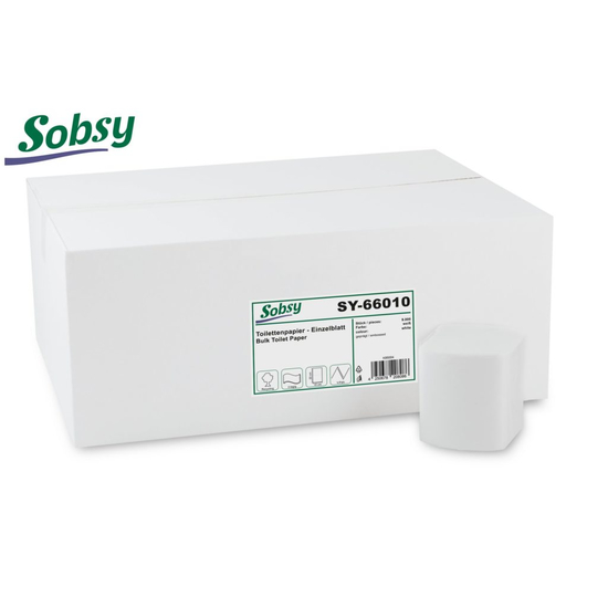 Toilettenpapier 2-lagig, Einzelblatt 9000 Blatt in weiss