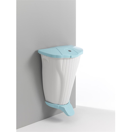 TTS 50l Wall-Up mit Pedal in wei I hellblauem Deckel I...