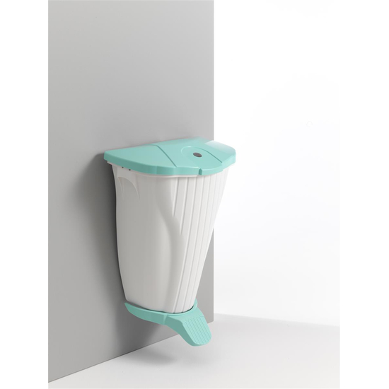 TTS 50l Wall-Up mit Pedal in wei� I hellgr�nem Deckel I 00005840WX