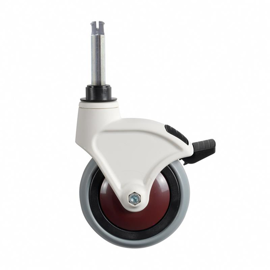 TTS 125 mm Gummirad mit Feststellbremse I Cremefarbe I 000K3458J