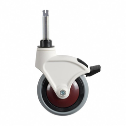 TTS 125 mm Gummirad mit Feststellbremse I Cremefarbe I...