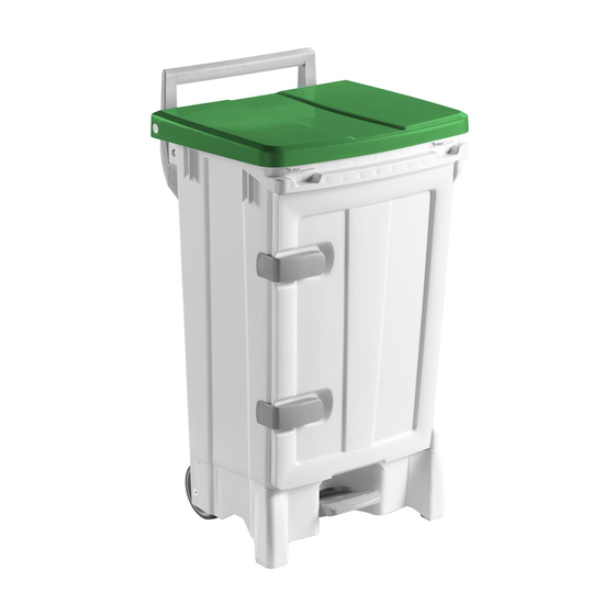 TTS Abfalleimer 90l Open-UP I wei� I Deckel gr�n I 00005724