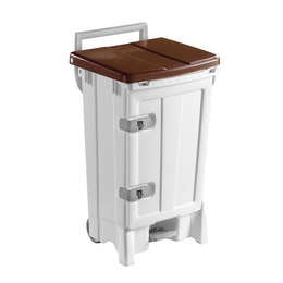 TTS Abfalleimer 90l Open-UP I wei I Deckel braun I...