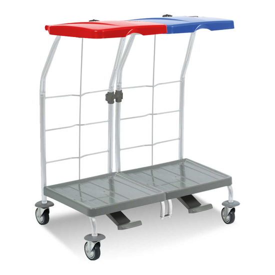 TTS Dust 4163 I Pedal I rot/blau Deckel I 2 x 70l Abfallsammler  I 00004163