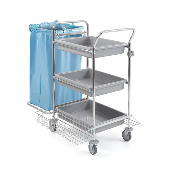 TTS Tecno 62 I 3 Ablagen I verchromter Putzwagen I 00002062