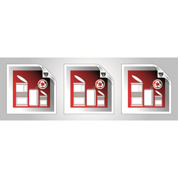 TTS Set mit 3 Selbstklebendenetiketten getrennte...