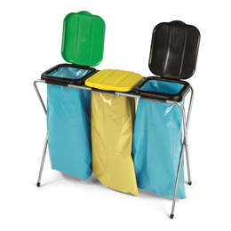 Abfallsammler 3-fach Metallbeine, Kunststoffdeckel...