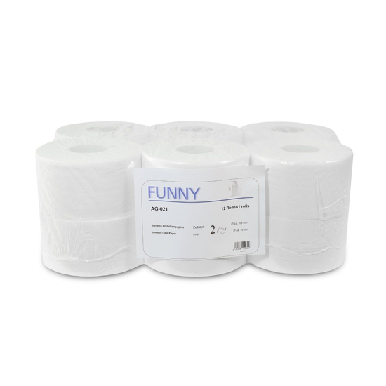 Katiclean 12 Rollen Toilettenpapier 2-lagig, 19 cm, hochwei Mini, 180m