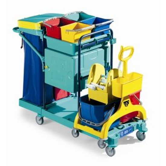 Reinigungswagen Schleswig-Holstein mit abschliessbarer Box Spani 3061 von trolley-system.com