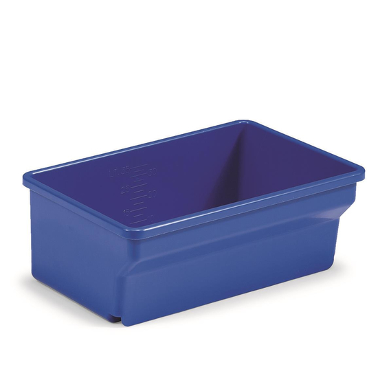 Premium Desinfektionswanne blau mit Sieb rot von trolley-system.com