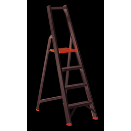 Leiter mit 4 Sprossen aus Alu von Floormagic