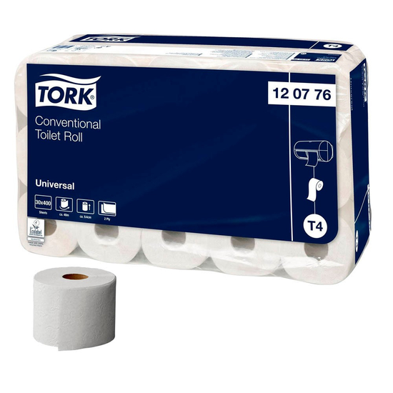 Tork T4 Toilettenpapier 30 Rollen a.400 Blatt 2-lg naturwei�