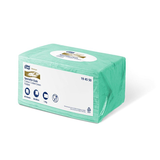 Tork W8 Spezialtuch mit Farbcodierung gr�n 320 St�ck