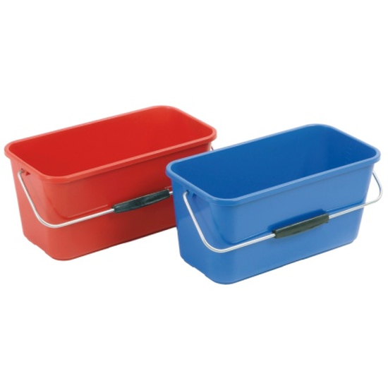 Kunststoffeimer 14 l (zum Anhngen an den Papierwagen X-Form) blau Floorstar