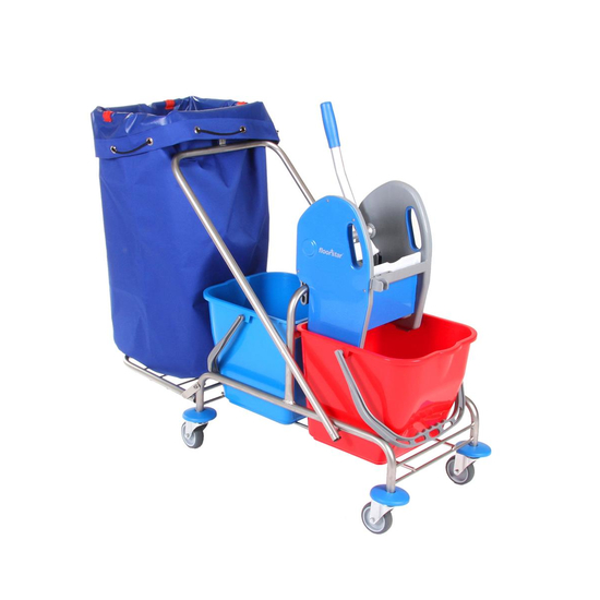 DOFA 20 Plus ES I Doppelfahrwagen ausgestattet 2 x 17 l - Edelstahl (ohne Sack)  I Floorstar