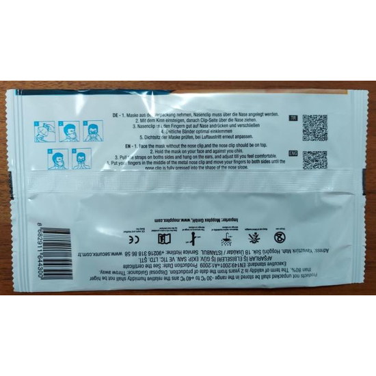 Mopptex FFP2 Securex Maske I zertifizierte Mund-Nasen Schutzmasken