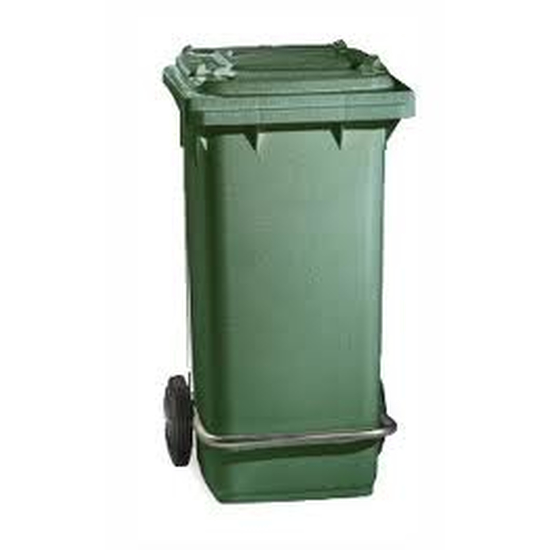 Floormagic Mlltonne 120l grn mit Pedalzum ffnen des Deckels