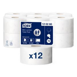 Tork T2 Mini Jumbo Toilettenpapier 2lg naturweiß 12 Rollen