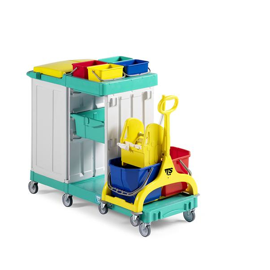 Reinigungswagen Kulta 370 Pro aus hochwertigen Kunststoff von trolley-system.com