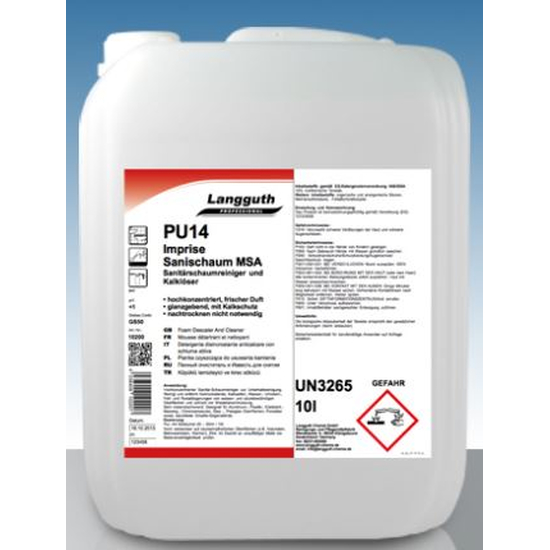 katiclean PU14 Imprise Sanischaum MSA leistungsstarker hochkonzentrierter Sanitr Schaumreiniger 10l  - 6005492