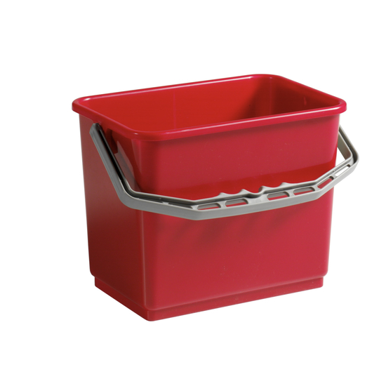 Kunststoffeimer 4l klein fr Reinigungswagen in rot von trolley-system.com