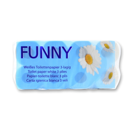 Toilettenpapier 3-lagig, 8 Rollen mit 150 Blatt,...