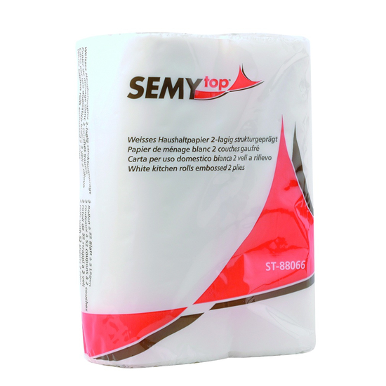 Kchenrolle 2-lagig, hochwei,50 Blatt 26 cm breit, 24x2 Ro./Sack